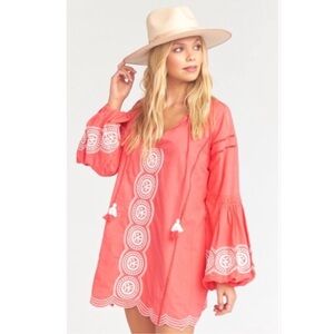Claudine Tunic from SMYM in Coral Sunburst